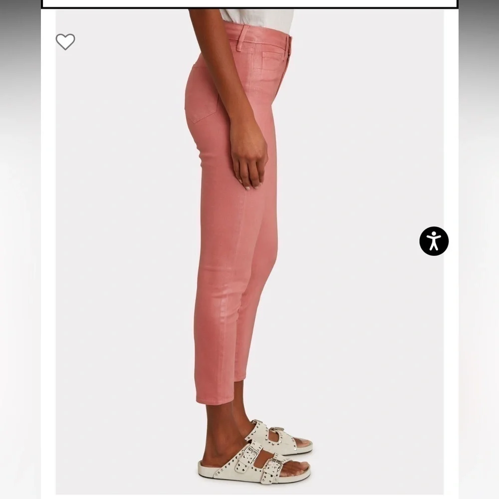 NWT - L’AGENCE - Margot Coated Skinny Jeans dusty rose size 27 - Picture 3 of 10